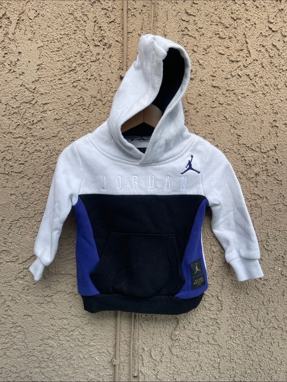 Jordan Asahd Khaled Kids White, Black & Purple Pullover Hoodie Sz 12M